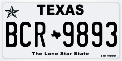 TX license plate BCR9893