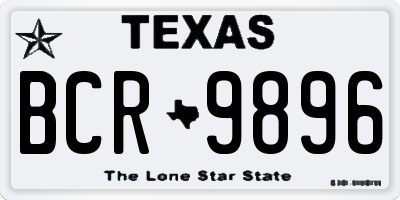 TX license plate BCR9896