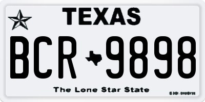 TX license plate BCR9898