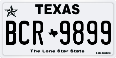 TX license plate BCR9899
