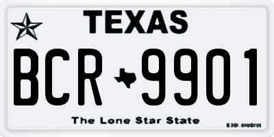 TX license plate BCR9901