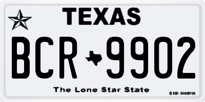 TX license plate BCR9902