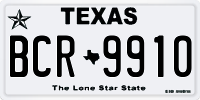 TX license plate BCR9910