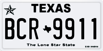 TX license plate BCR9911
