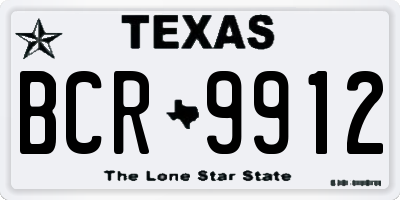TX license plate BCR9912