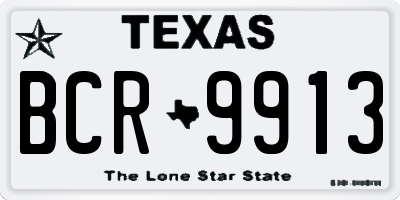 TX license plate BCR9913