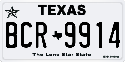 TX license plate BCR9914