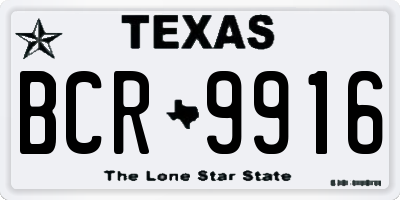 TX license plate BCR9916