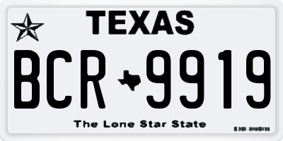 TX license plate BCR9919