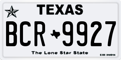 TX license plate BCR9927