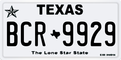 TX license plate BCR9929