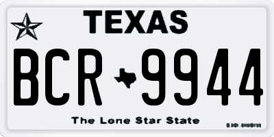 TX license plate BCR9944