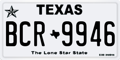 TX license plate BCR9946