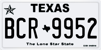 TX license plate BCR9952