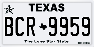 TX license plate BCR9959
