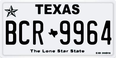 TX license plate BCR9964
