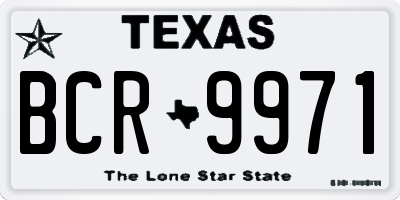TX license plate BCR9971