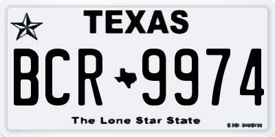 TX license plate BCR9974