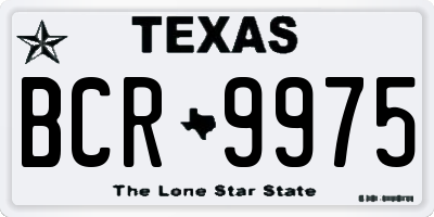 TX license plate BCR9975