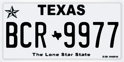 TX license plate BCR9977