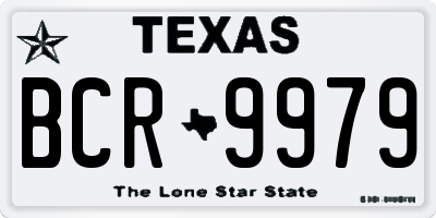 TX license plate BCR9979