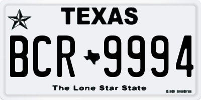 TX license plate BCR9994