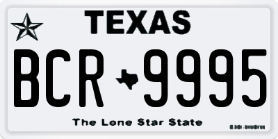 TX license plate BCR9995