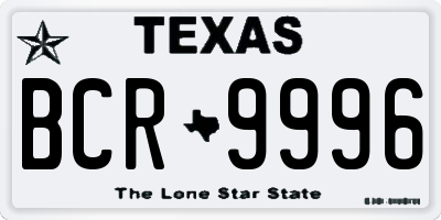 TX license plate BCR9996