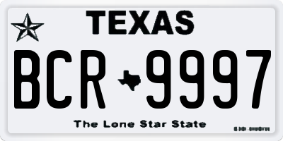 TX license plate BCR9997