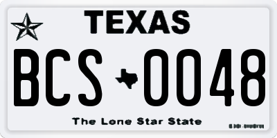 TX license plate BCS0048