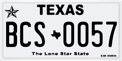 TX license plate BCS0057