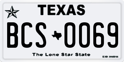 TX license plate BCS0069