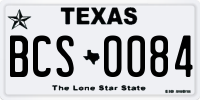 TX license plate BCS0084