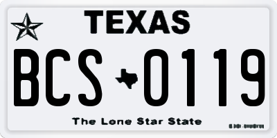 TX license plate BCS0119