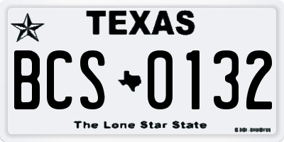 TX license plate BCS0132