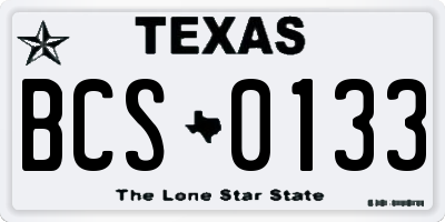 TX license plate BCS0133
