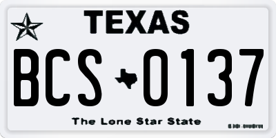 TX license plate BCS0137