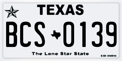 TX license plate BCS0139