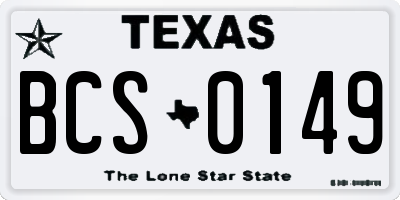 TX license plate BCS0149