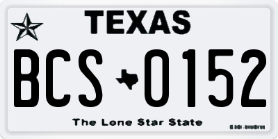 TX license plate BCS0152