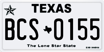 TX license plate BCS0155