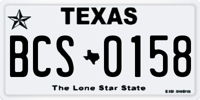 TX license plate BCS0158