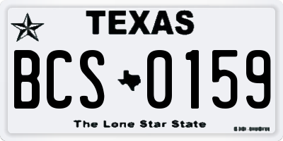 TX license plate BCS0159