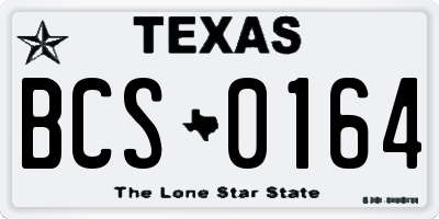 TX license plate BCS0164