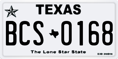 TX license plate BCS0168