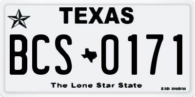 TX license plate BCS0171