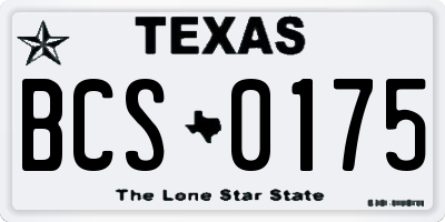 TX license plate BCS0175