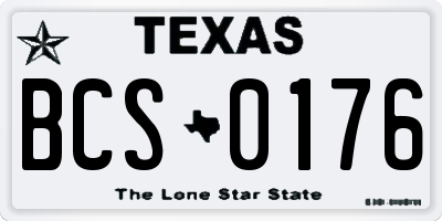 TX license plate BCS0176