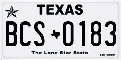 TX license plate BCS0183