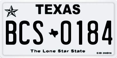 TX license plate BCS0184